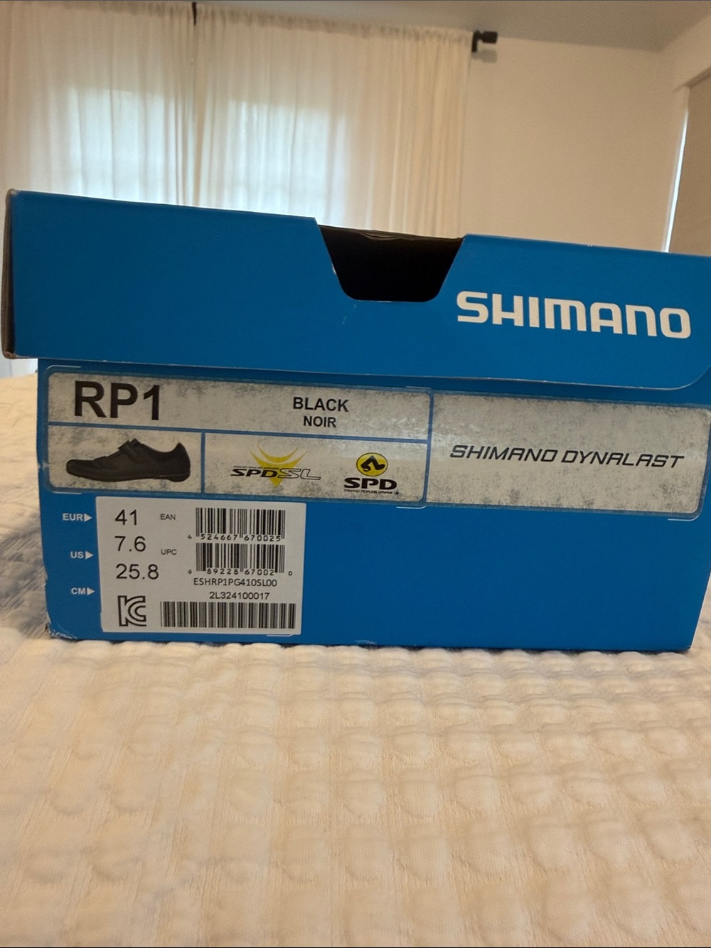Shimano RP1 Unisex Black Cycling Shoes Box - Blue Packaging
